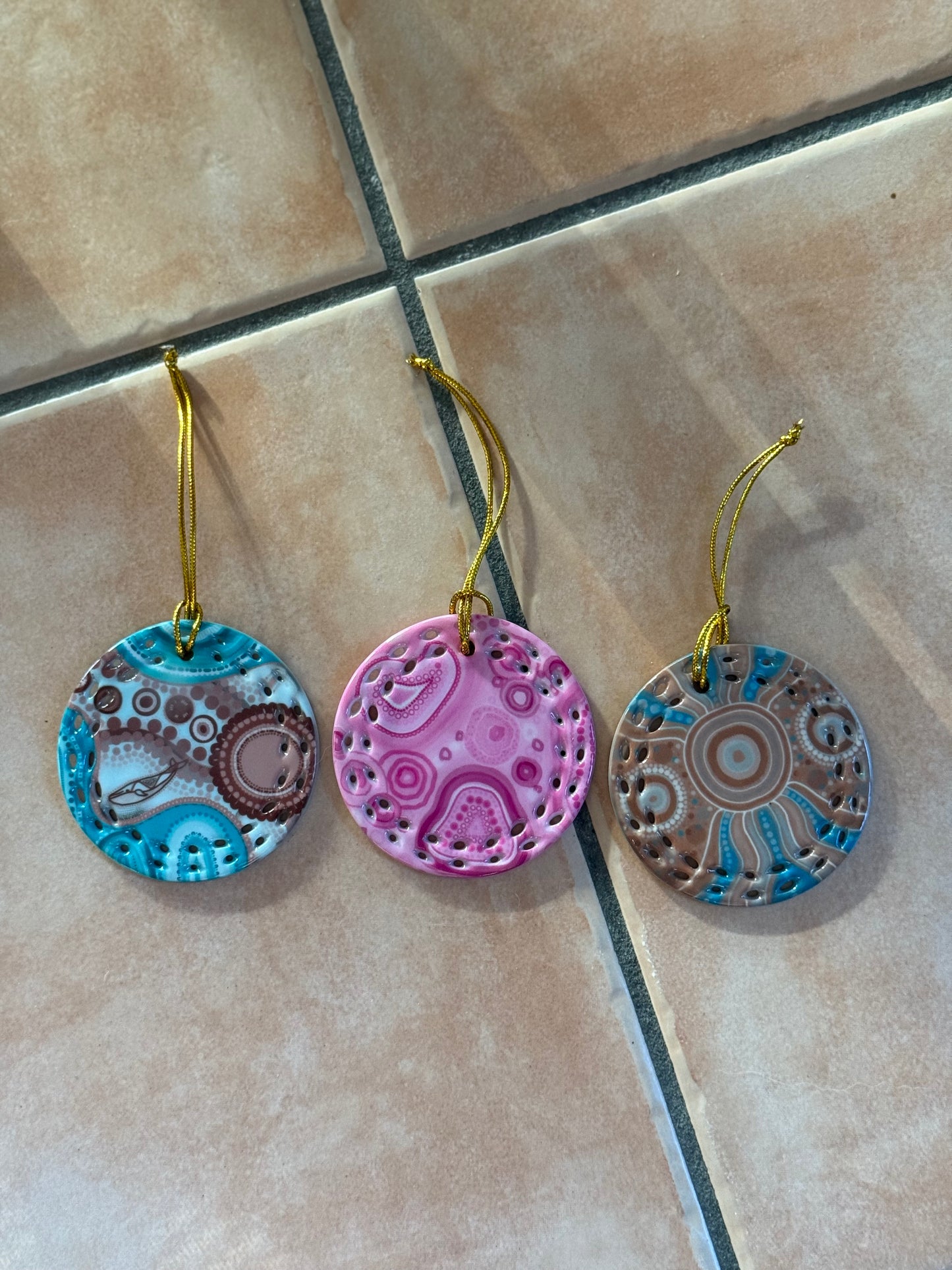 Ceramic Ornament Trio